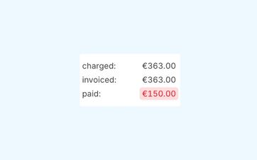 Booking overview showing a deposit invoice and a subsequent balance invoice.