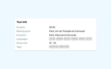 One city walking tour is offered in Dutch, French, English, ...