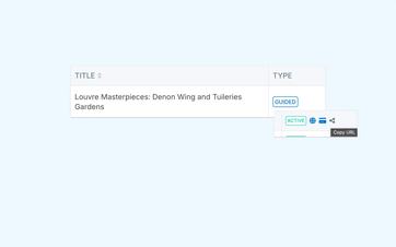 A website button for a private tour that opens the corresponding Eguide booking page directly.