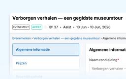Eguide interface displaying general information and pricing settings for an event.
